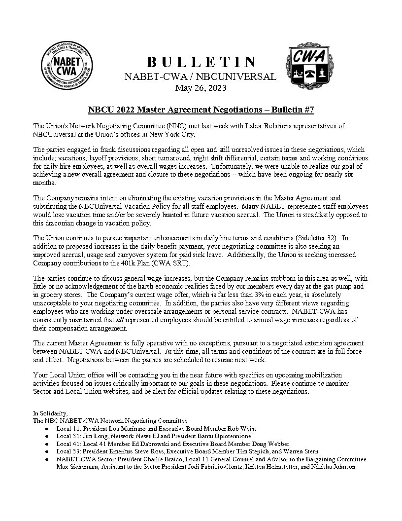 NBC Bulletin #7 - 2023